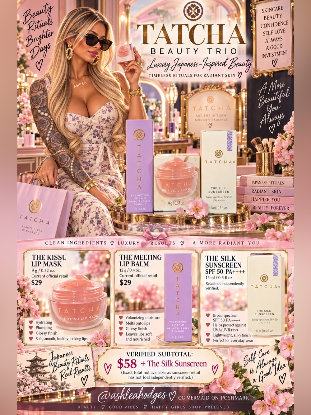 TATCHA 3-Piece Luxury Beauty Bundle – NEW ✨